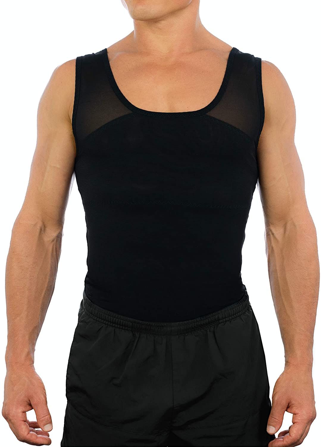 Men's Chest Compression Shirt To Hide Gynecomastia Moobs Body Suit Mens Shapewear
