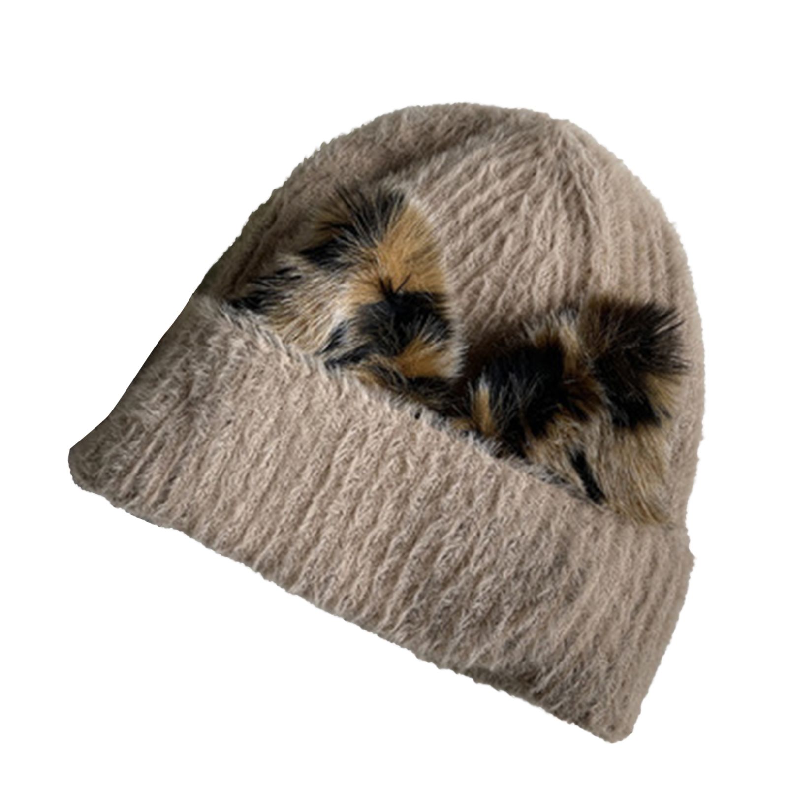 Winter Cap Cozy Lovely Stretchy Leopard Beanie Hat