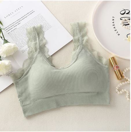 Sexy Lace Sport Vest Padded Wireless Seamless Push Up Sleep Bra Underwear