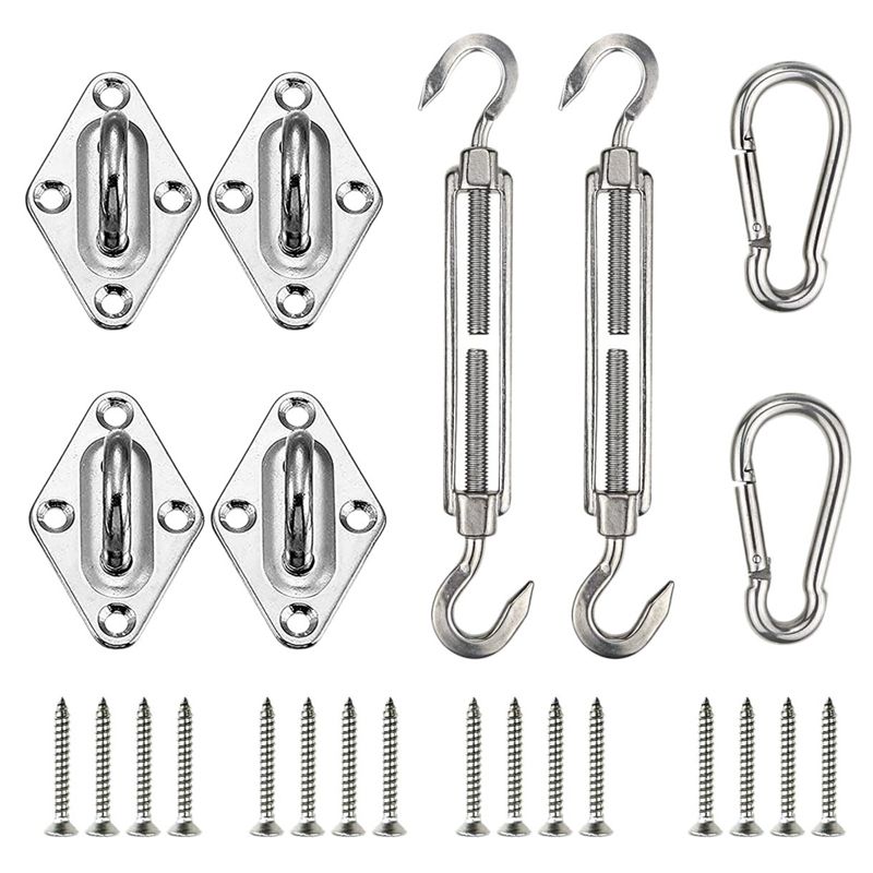 Sun Shade Sail Fixing Kit Awning Attachment Set for Garden Triple-cornered Steel Sun Shade Sail Fixing Hardware