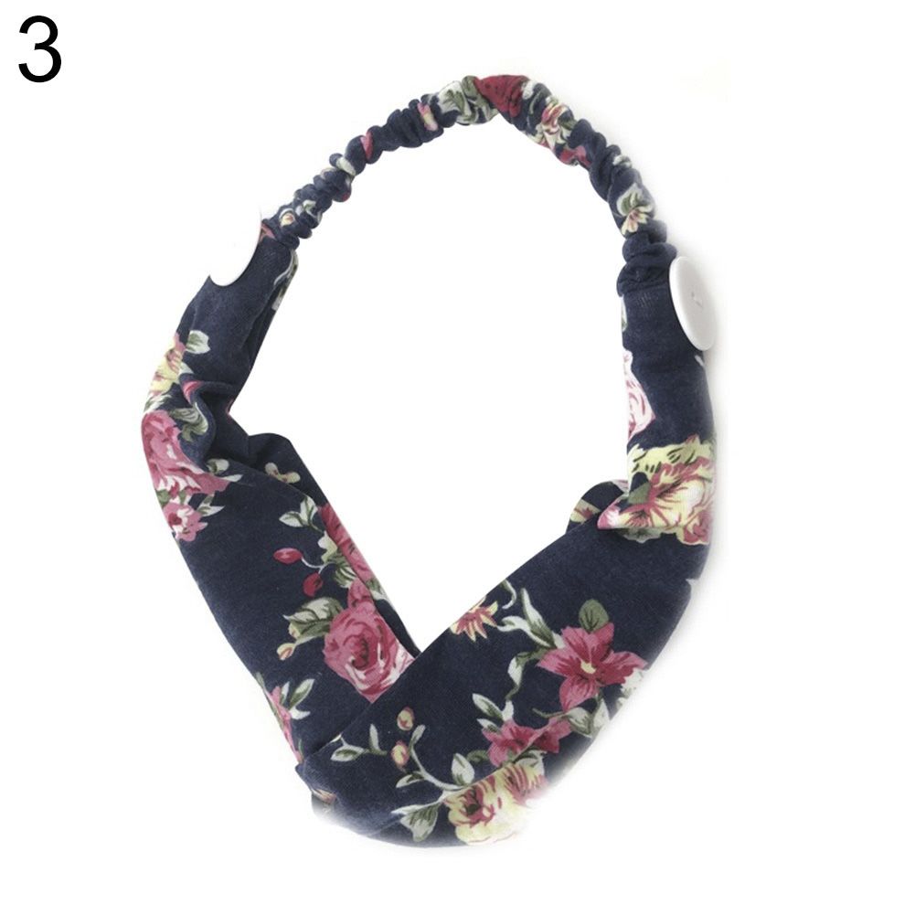 Ears Protect Women Button Headband Sweatband Elastic Sport Yoga Nurse Hair Band
