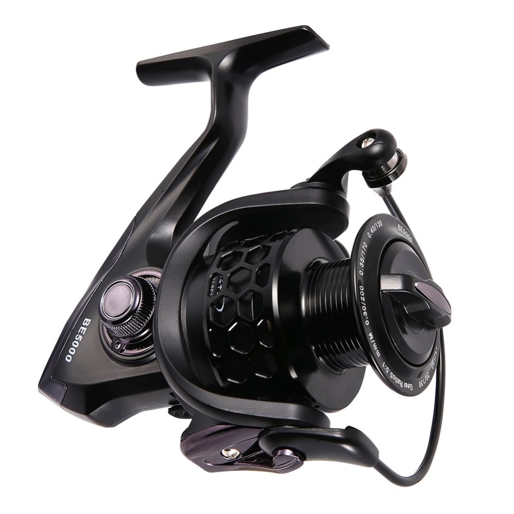 Yfashion Spinning Reel  Smooth 12+1BB Bearing Fishing Reel Honeycomb Design CNC Machined Aluminum Spool
