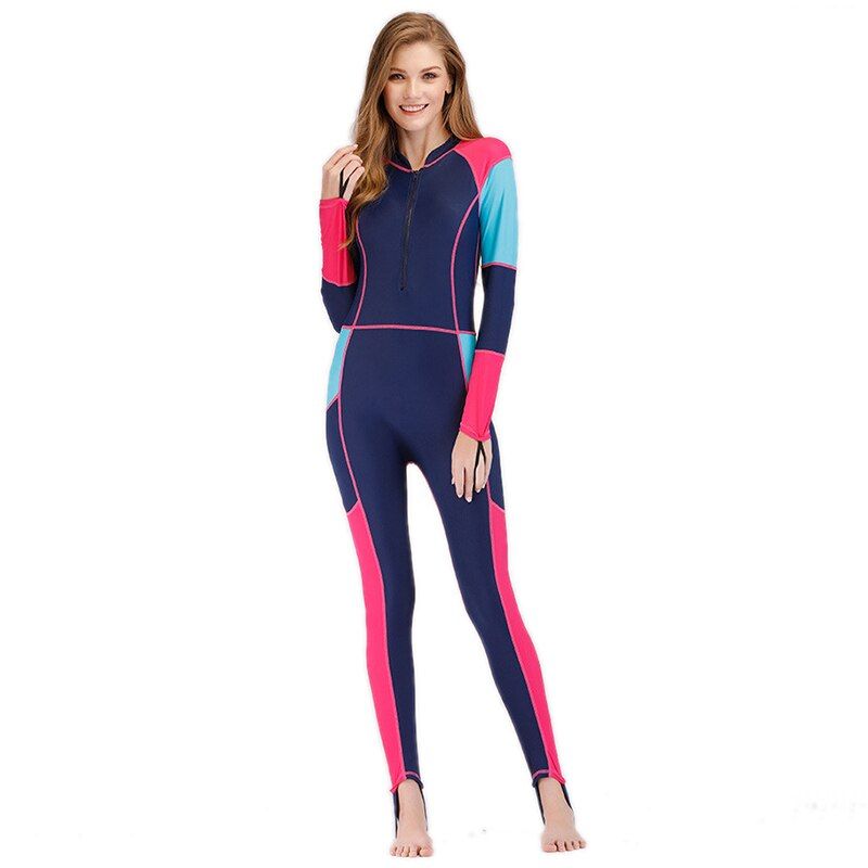 Sbart UPF 50+ Lycra Rash Guard Women Full Body One Piece Swimwear Long Sleeve Quick Dry Wetsuit Beach Diving Surf Suit Protect