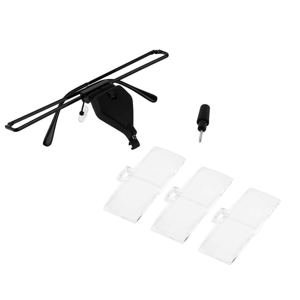 Eyelash Extension LED Light Magnifying Spec Glasses Hands Free Magnifier Black
