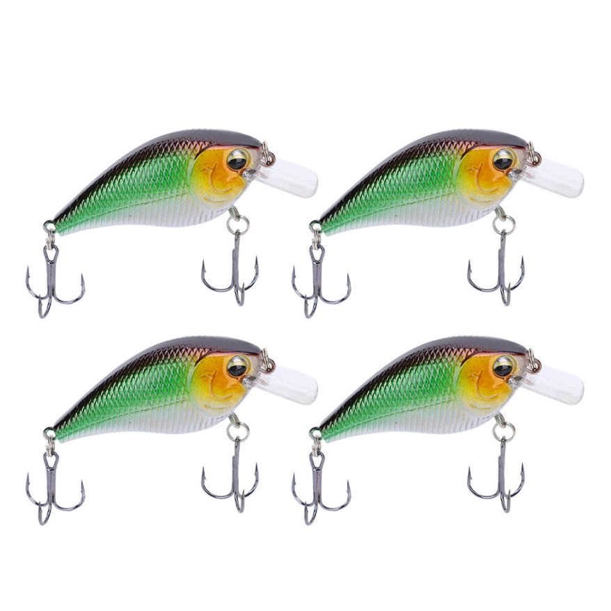 Minnow Lure Bait 4Pcs Artificial Simulation Plastic Crank Rock Fishing Accessory