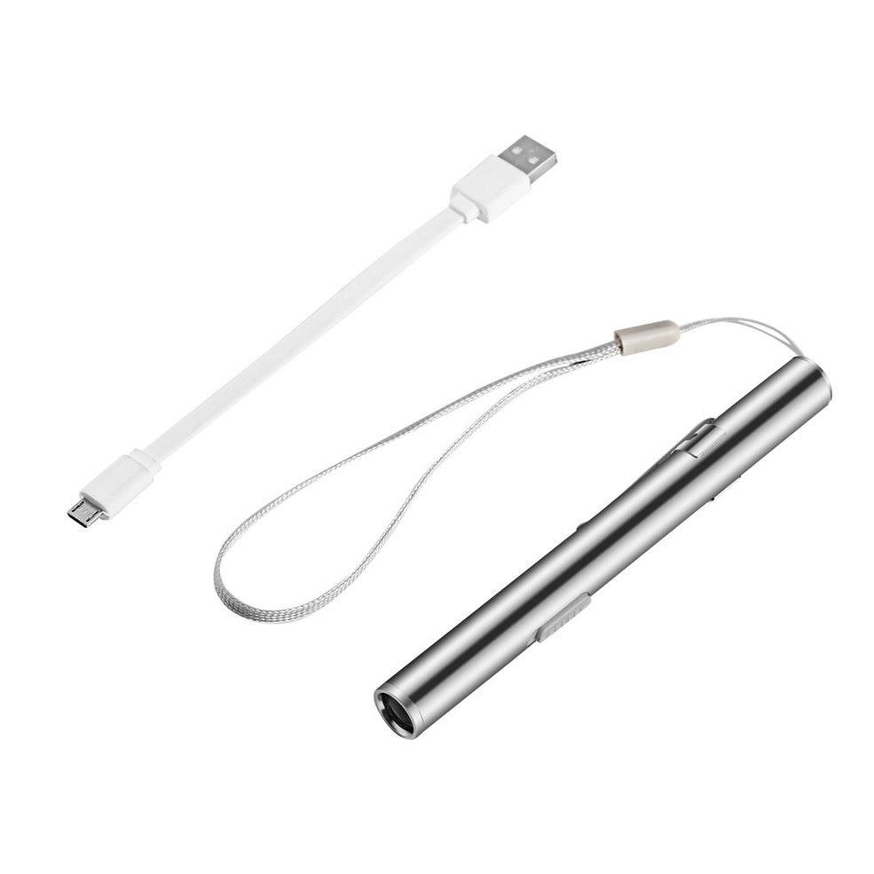 MA Medical Handy Pen Shaped USB Rechargeable Flashlight LED Torch with Clip