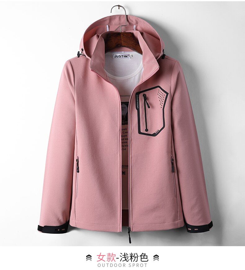 Large Size Men Women Outdoor Waterproof Soft Shell Jacket Windproof Stretch Breathable Clothing Wear-resistant Climbing Jackets