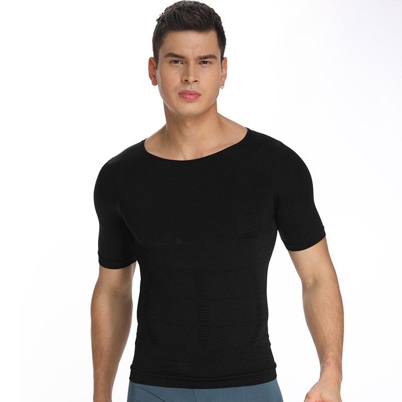 Men Slimming Body Shaper Vest Tops Waist Corset Reduce  Belly Stomach Shapewear sture Corrector T-shirt  Chest Shaper