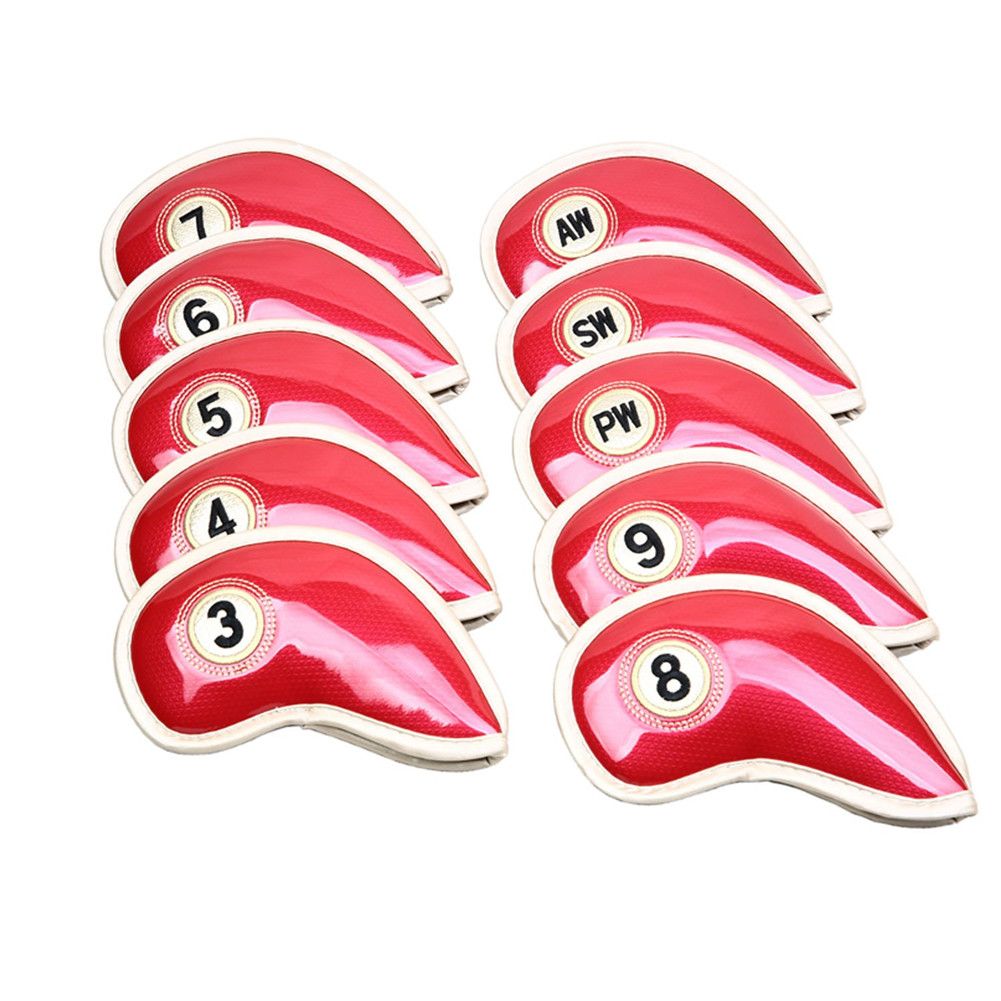10pcs/Set High Strength PU Leather  Iron Head Covers Set