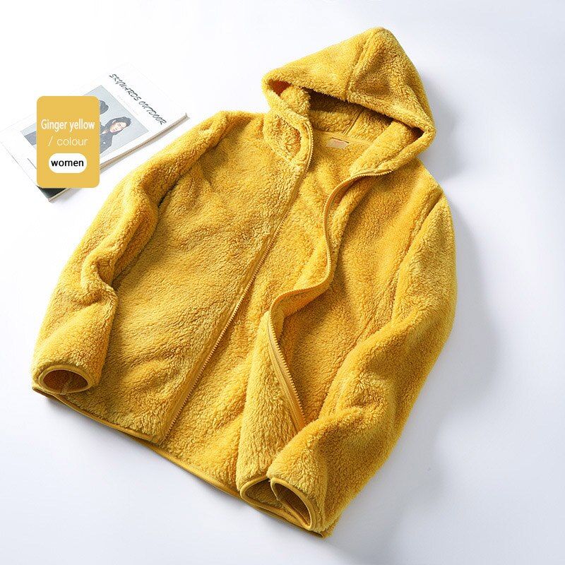 Men And Women Warm Hooded Sweater Double-Sided Polar Fleece Jacket Autumn And Winter Couples Jackets Liner