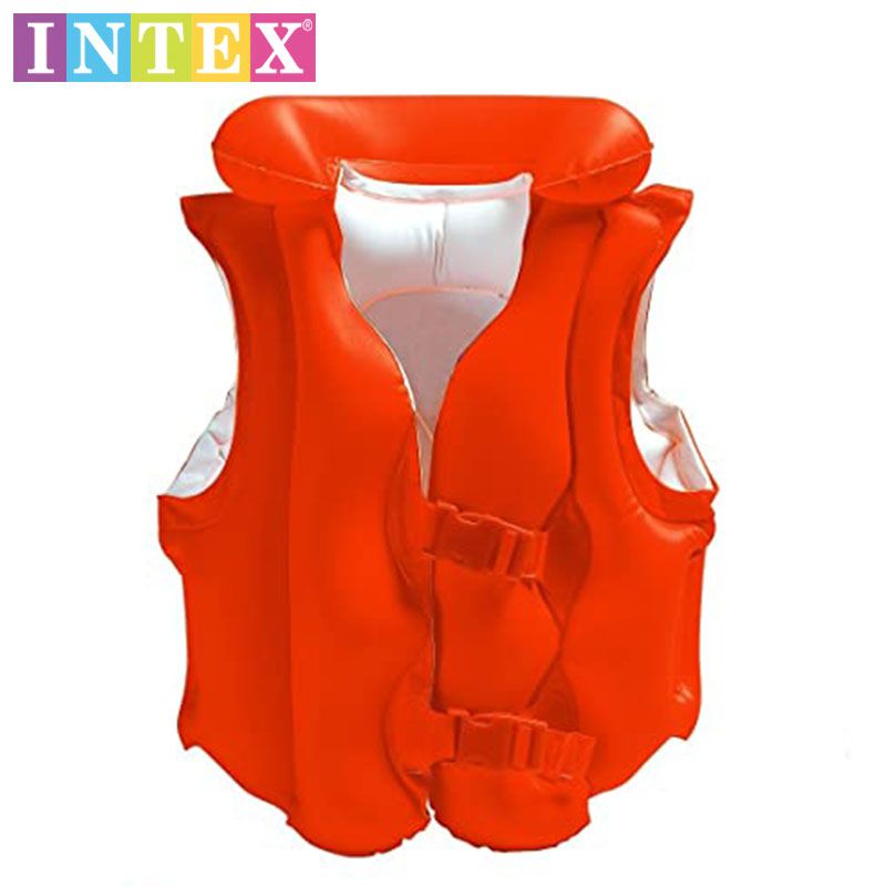 Intex Deluxe Swim Vest Air Life Jacket Orange