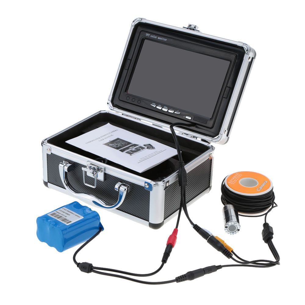 7" TFT LCD Color Monitor 800TVL Portable Fish Finder HD Underwater Fishing Camera 20M Cable