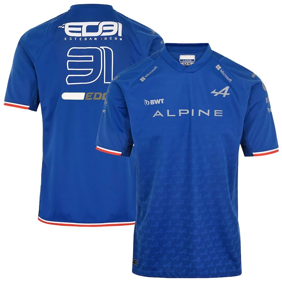 Jersey Official Racing Competition Shirt 2022 Formula 1 Alpine F1 Team Short Sleeve Best Selling Blue 2022 Sleeve Style Collar