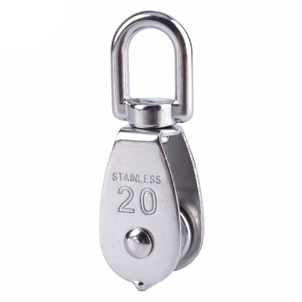 Practical Product Steel Wire Pulley Stainless Steel M20 Heavy Duty Steel Single Wheel Swivel Lifting Rope Pulley Block For Wire Rope