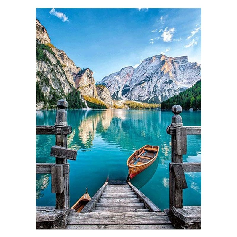 DIY 5D Diamond Painting Kits, Crystal Rhinestone Embroidery Paint with Diamonds, Indoor Wall Decoration (Boat-Blue)