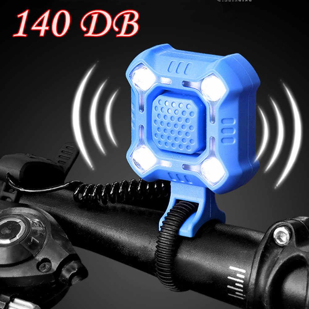 2 in 1 bicycle horn and light, USB charger up to 120db, for mountain bike, front handlebar, electronic bicycle light, waterproof