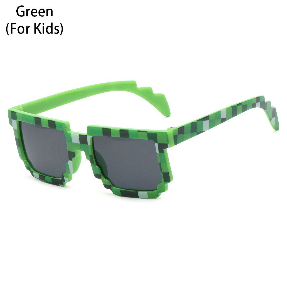 Sunglasses Kids and Adults Cosplay Action Game Toy Minecrafter Square Glasses Pixel Mosaic Sunglasses Thug Life Sunglasses