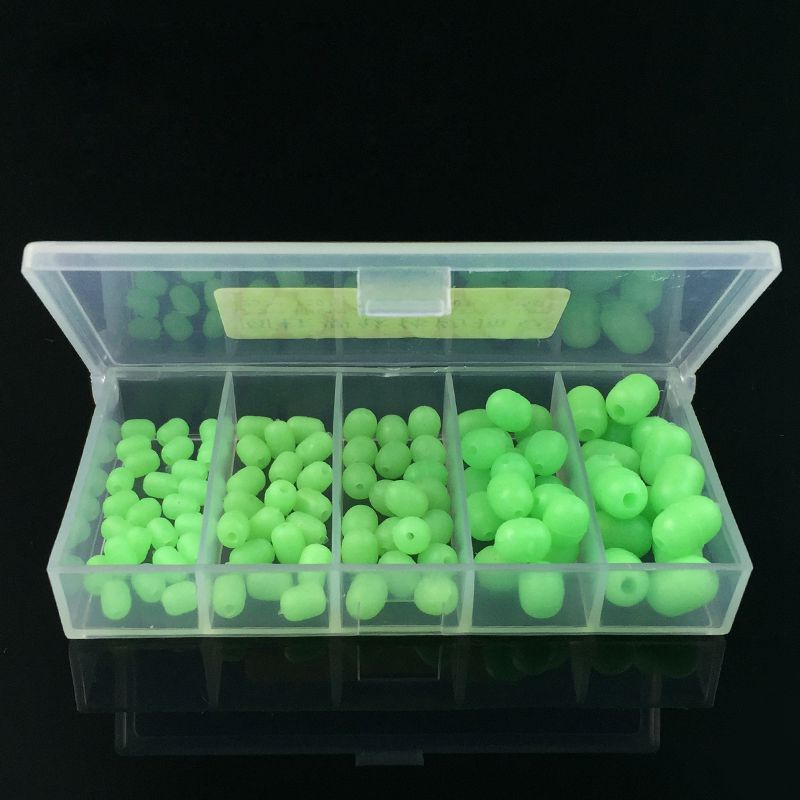100pcs Oval Soft Luminous Fishing Beads Sea Fishing Lure Floating Float Tackles