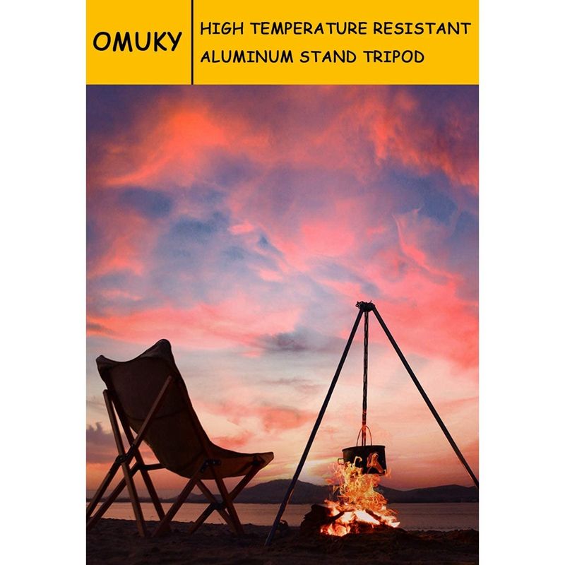 ShineTrip Camping Stove Tripod Portable Outdoor Cooking Tripod with Adjustable Hang Chain BBQ Barbecue Picnic Camping Cooking