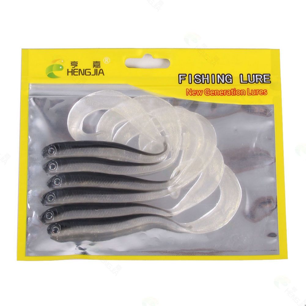 1 Pack Lifelike Curl Tail Two-color 3D Fake Bait Ultra-high Simulation Transparent Capers Artificial Soft Lure Fishing Gear