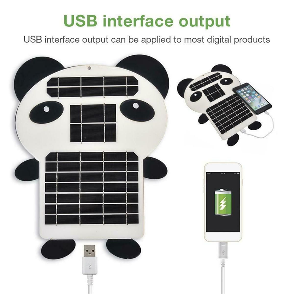 Useful IP65 1000ma 15W Portable Outdoor Panda Bag Bat-tery Solar Panel Charging for Smart Phone