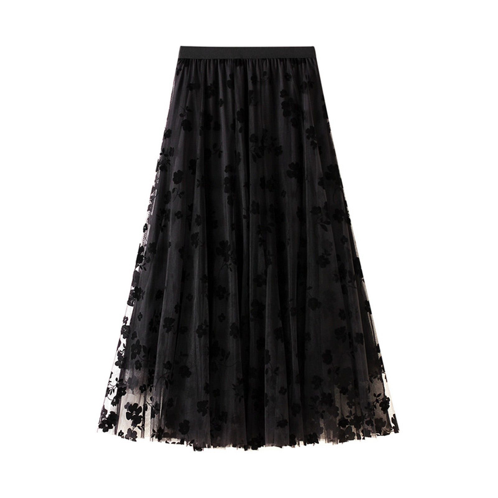 d-Calf Skirt Three Layers Sweet Slimd-Calf Skirt