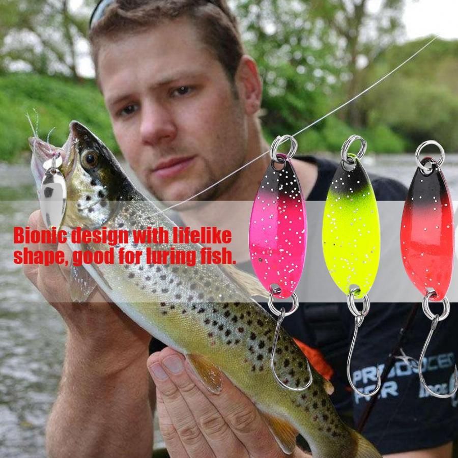 20pcs 3G Colorful Metal Pattern Fishing Sequins Baits Hard Lures Set with Box Freshwater Sea Gear T kle Tools