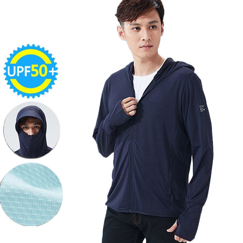 JACKSANQI Sun Protection Large Brim Jackets Anti-ultraviolet Light Thin Ice Silk Breathable Riding Outdoor Climbing Fishing RA478