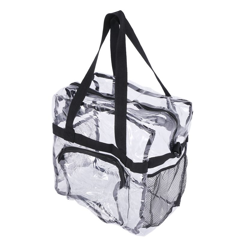 Transparent Tote Bag Stadium Security Travel and Gym Clear Bag, See Through Tote Bag for Work, Sports Games and Concerts