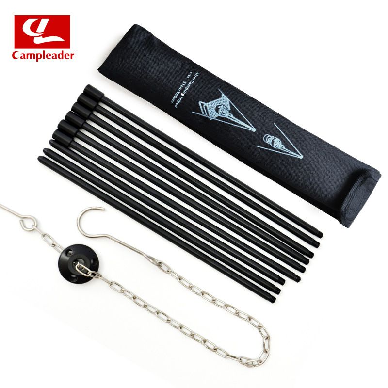 Yfashion Outdoor Camping ripod Hanging Picnic Cooking Pot Portable Campfire Picnic Pot Cast Iron Fire ill Hanging ripod