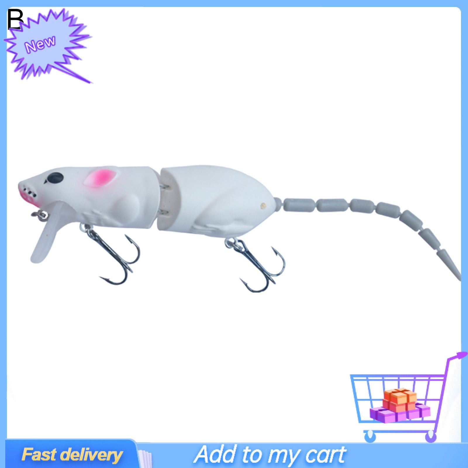 15cm Artificial  Mouse Swim Bait Lure with Hook Fishing Accessories Kit