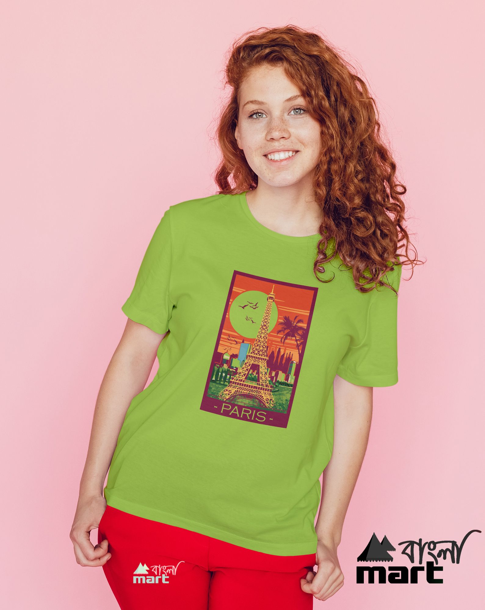 Womenz fashionable short sleeve tshirt with Paris Tower