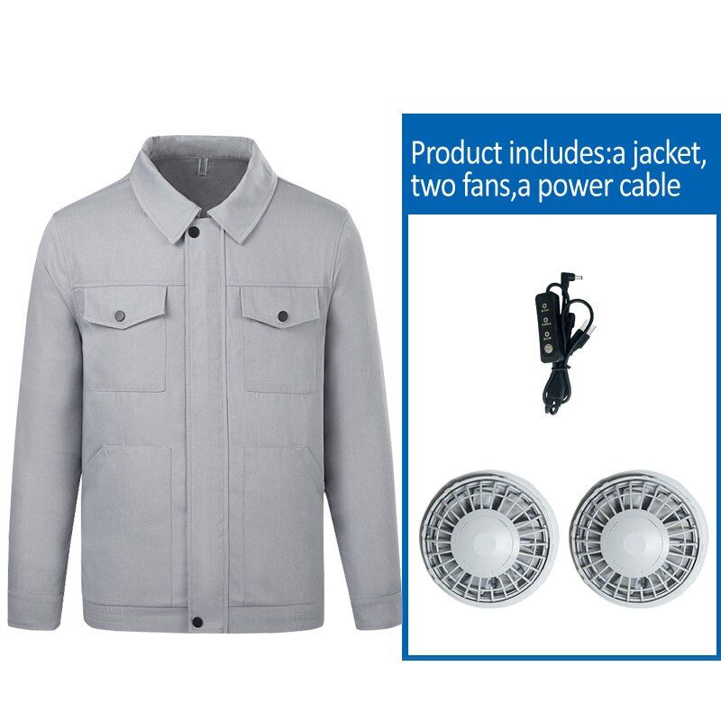 Summer Cooling Fan Jacket Work Clothes Hiking Jacket USB Power Supply Heatstroke Protection Workwear Air Conditioning Clothing
