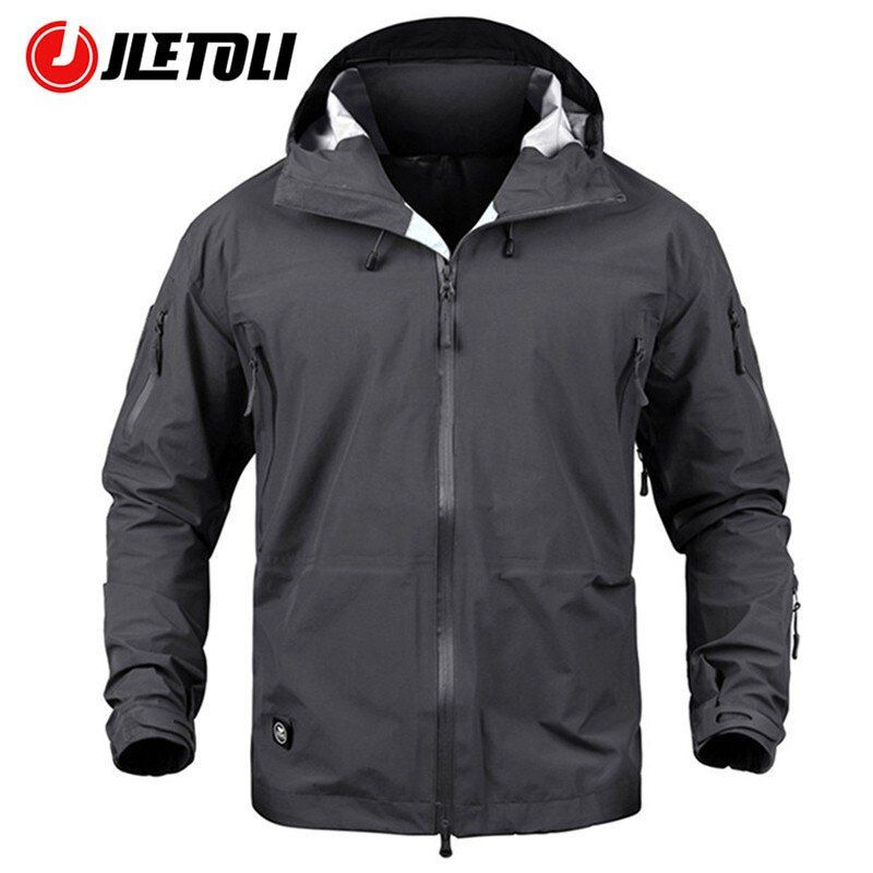 JLETOLI Waterproof Jacket Windbreaker Winter Outdoor Hiking Jacket Men Women Coat Windproof Hard Shell Jacket Tactics Clothes