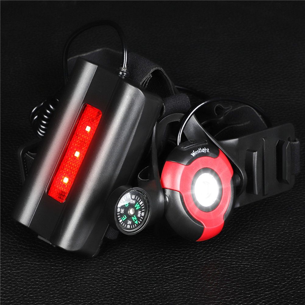 WEST BIKING Night Running Lights,Rechargeable LED Chest Light Back Warning Light with 3 Lighting Modes Adjustable Beam,Red