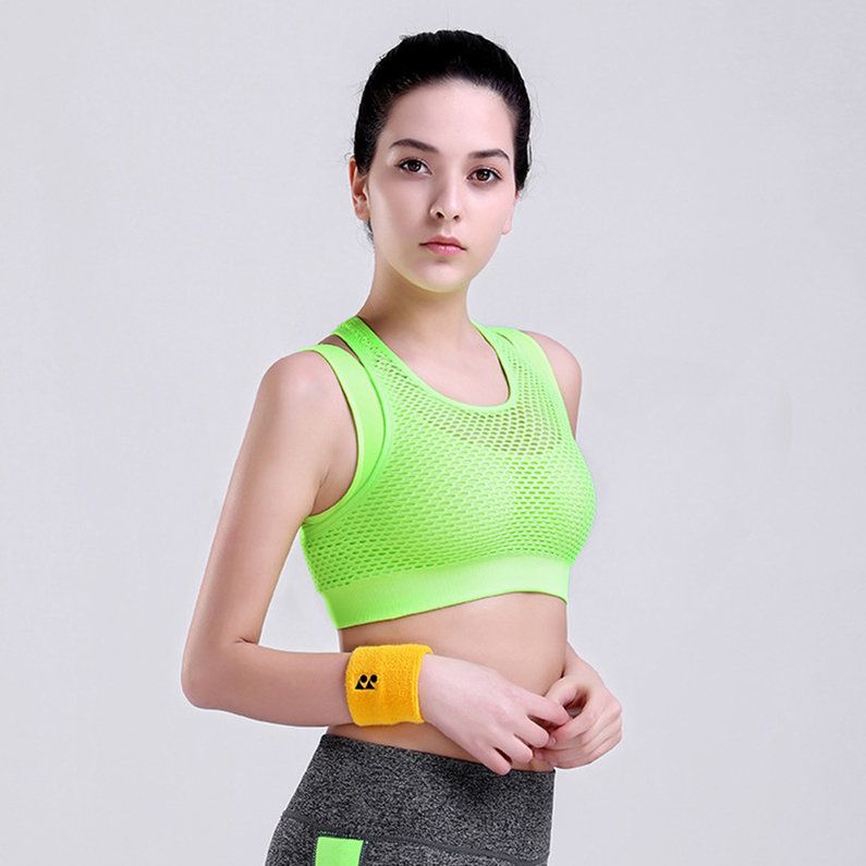 Women Lady Sexy Double Layer ShockProof Sport Youga Breathable Push Up Bra Top
