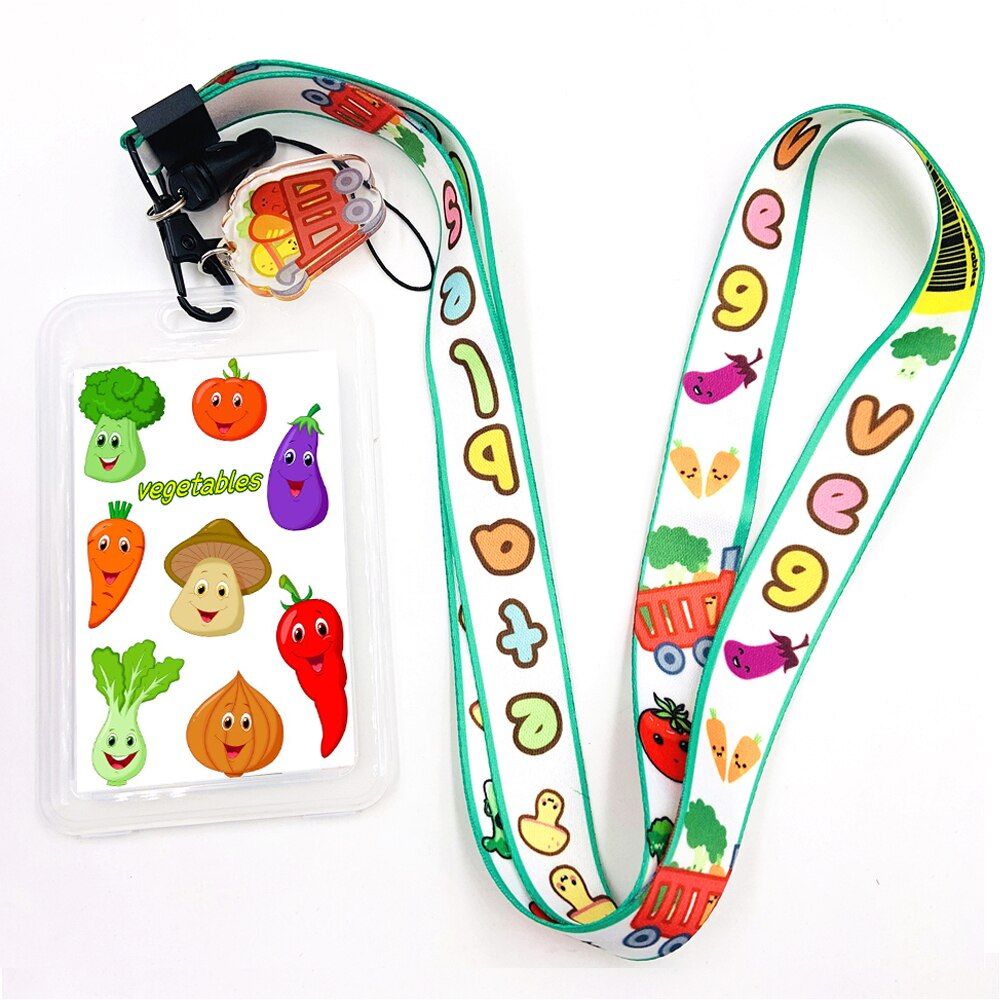 Kawaii Vegetables Lanyard For Keys Cute Cartoon Phone Straps ID Card Pass Gym USB Badge Holder Keychain Lanyards Neck Straps