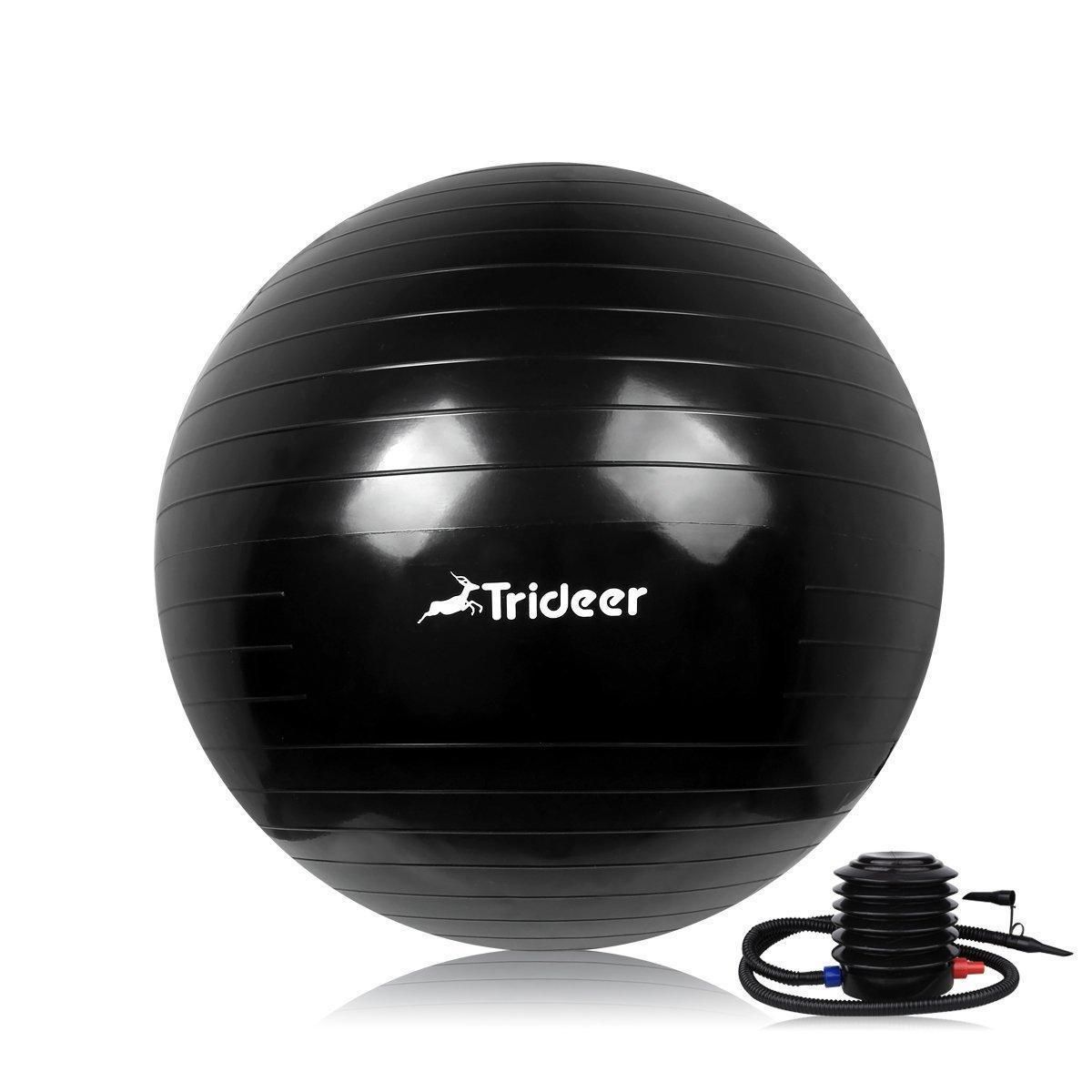 Yoga ball 75cm 1200g thick explosion-proof yoga ball black brand ideahouse