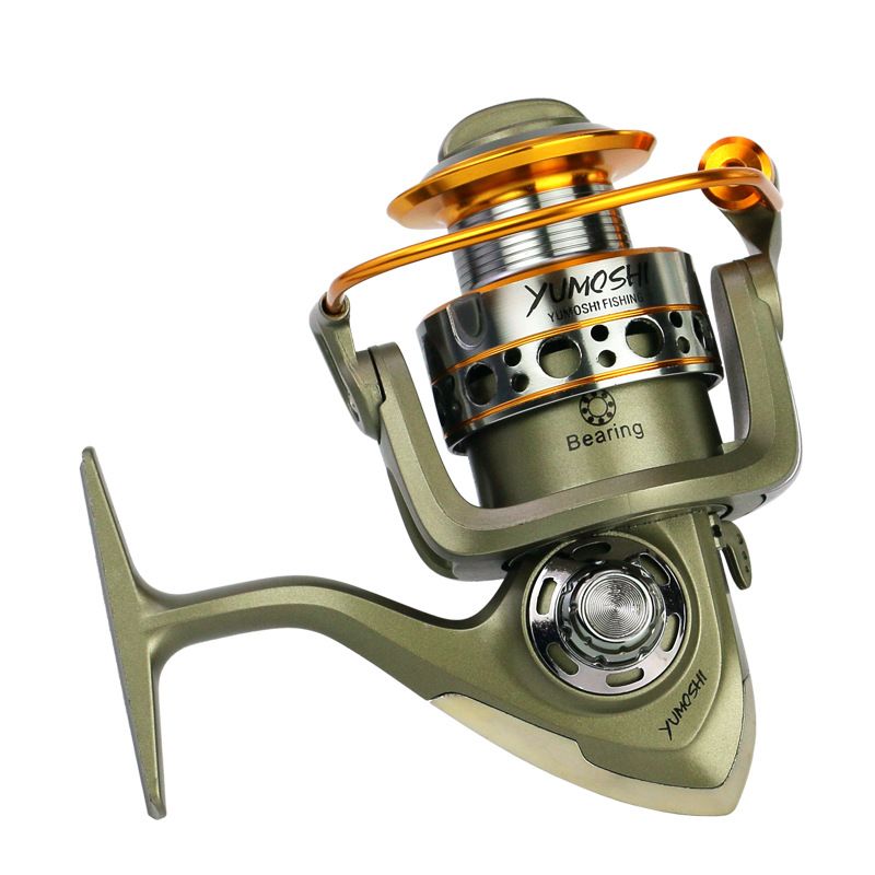 Metal Head Spinning Wheel Reel Wooden Foldable Rocker Fishing Reel