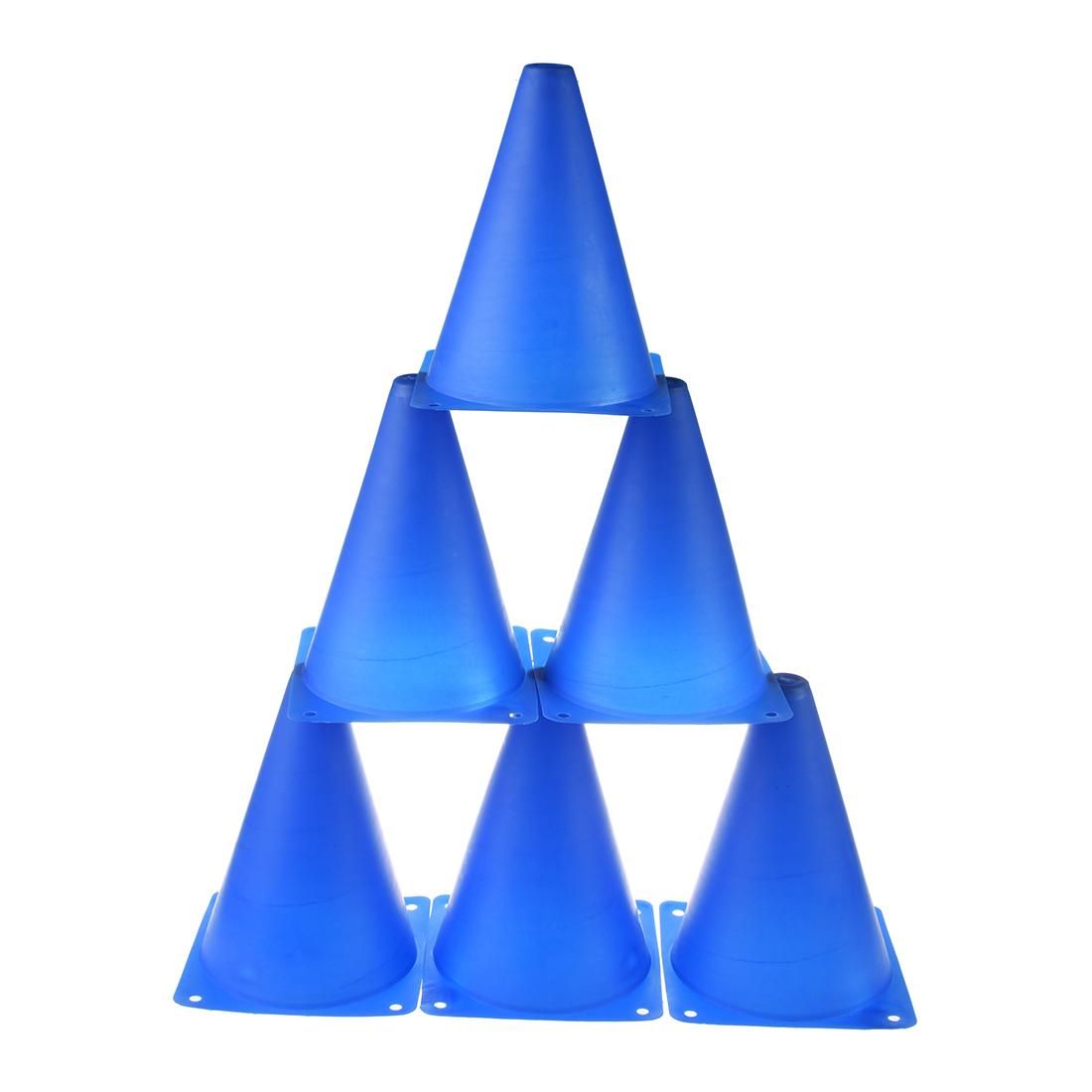 【BestGO】6 PCS Multi-function Safety Agility Cone for Football Soccer Sports Field Practice Drill Marking - Blue