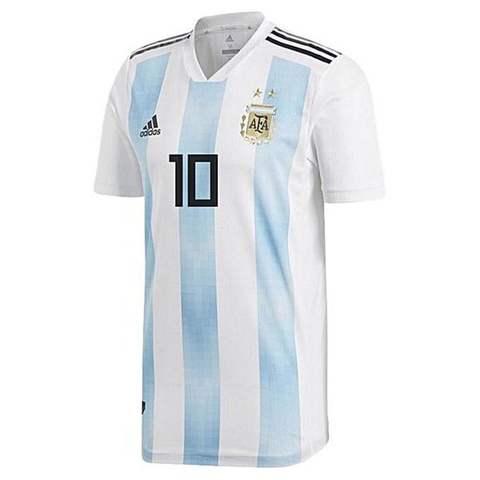 Messi 10 Polyester Short Sleeve Argentina Home Jersey for Men - Sky Blue and White – 160 GSM - Argentina Jersey