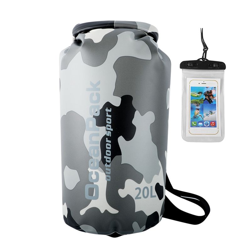 MARJAQE Waterproof Dry Bag Roll Top Sack with Waterproof Phone Bag for Kayaking Swimming Boating Surfing Hiking Beach Etc C 20L