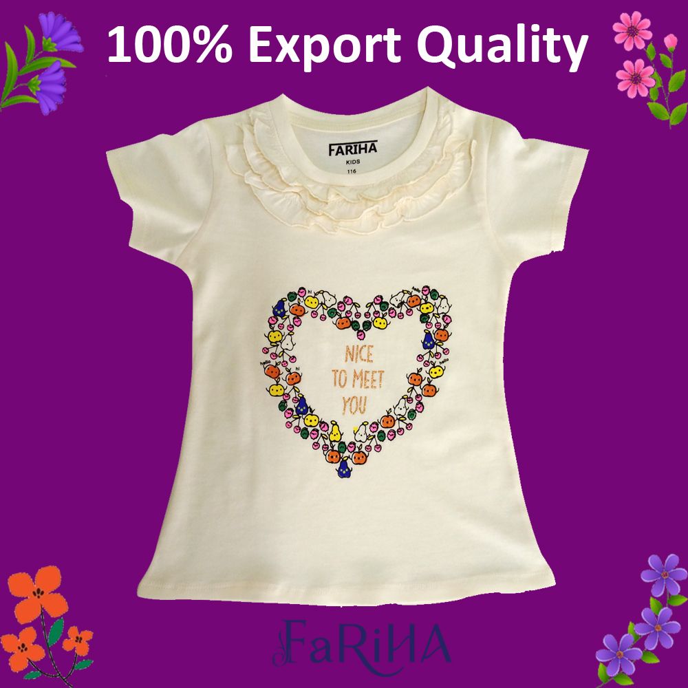 Girls Baby T-shirt Half Sleeve 100% Cotton T-Shirt Brand FaRiHA
