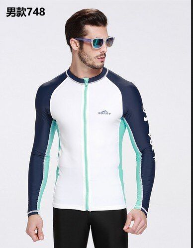st Kan diving suit split male long sleeved wetsuit zipper clothes male body jellyfish surf wear sunscreen swimsuit