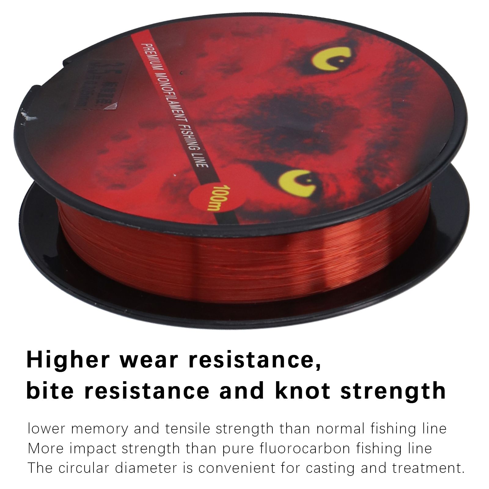 Himeng La 5Pcs 100M Nylon Lure Bait Fishing Line Wearproof Strong Toughness Anti‑Bite Tackle Accessory
