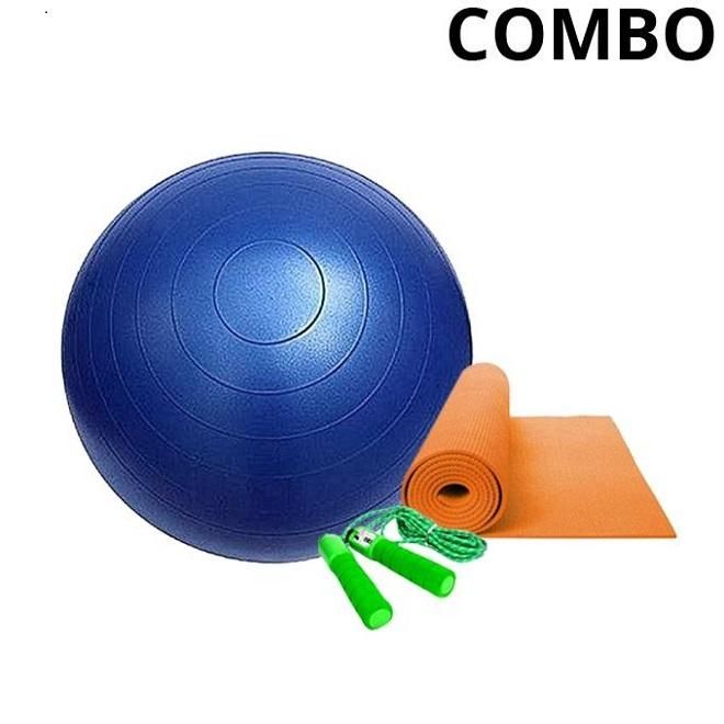 Combo of Yoga Ball, Skipping Rope and Yoga Mat 6 mm