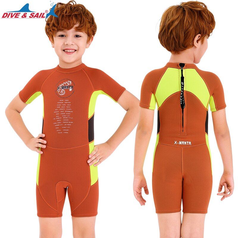 Dive sail Brand new 1pc Neoprene Suit 2.5mm Back Zip Keep Warm for Swim Surf Dive Scuba Dive Snorkeling Boys Girls Kids Wetsuit