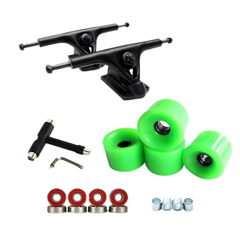 8Inch Skateboard Trucks Bridge Hanger PU Wheels Bearing T Skateboard Tool Skateboard Wheel Combo for Longboard