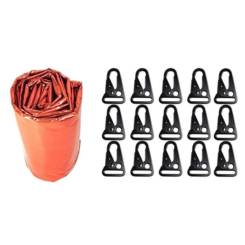 Emergency Sleeping Bag 2 Person Survival Sleeping Bags with 15 Pcs Enlarged Mouth Clip Sling Clasp Olecranon Hook