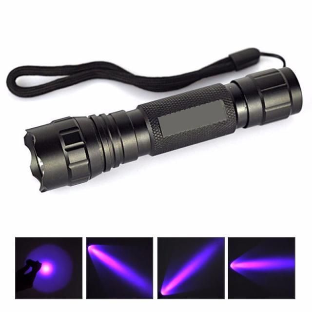 UV WF-501B LED 365NM Ultra Violet Blacklight Flashlight Torch 18650 Light Lamp